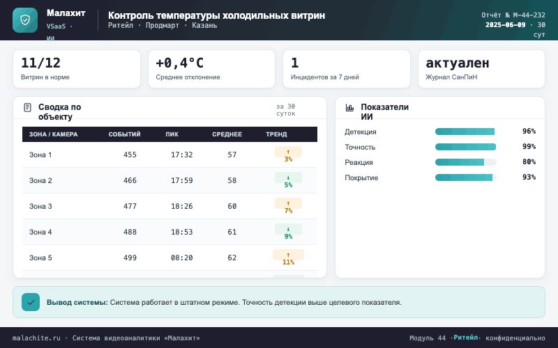Отчёт за период — Система Малахит
